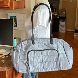 DSW Gray and Black Shoulder Weekend Duffle Bag, NIB